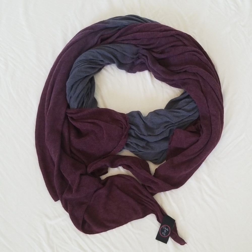 Long Asymmetrical Tie-Dye Scarf Knit Scarf / Wrap